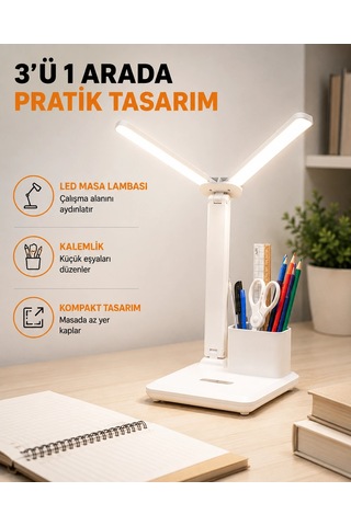 Led Işıklı Masa Lambası Göz Yormayan, Kısılabilir Ve Esnek Başlıklı Yeni Nesil Çok Renkli