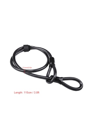 Ranyeek 115 Cm Esnek Çelik Bisiklet Kablosu - Güçlü Pvc Kaplama, Çift Halka Tasarımı İle Bisiklet Ve Motosiklet Kilitleme İçin İdeal Çok Renkli