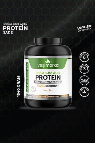 Yeşilmarka Doğal Whey Protein Tozu – Saf / Aromasız 1540 Gr