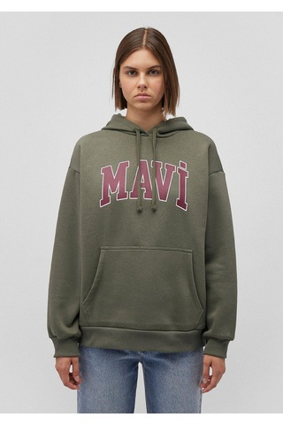 Mavi M1600361-71581 Kadın Mavi Logo Kapüşonlu Sweatshirt M1600361-71581-R0641 Haki