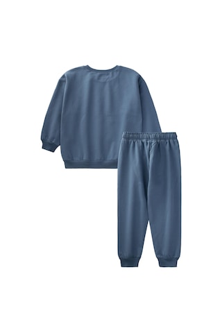 Basıc Karyoka Detaylı Sweatshirt Takım 3-8 Yaş İndigo Mavi İndigo