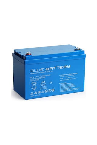 Blue Battery 12 V 100 Amper Bakımsız Kuru Akü Ups Aküsü