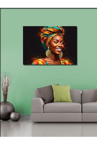 Kanvas Tablo Mutlu Afrika Kadın