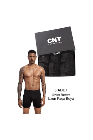 Erkek Uzun Paça Likralı 6'lı Boxer Premium Paket 001