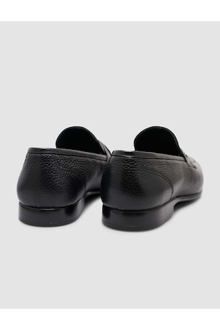 Cabani Hakiki Deri Siyah Loafer Erkek Ayakkabı Siyah