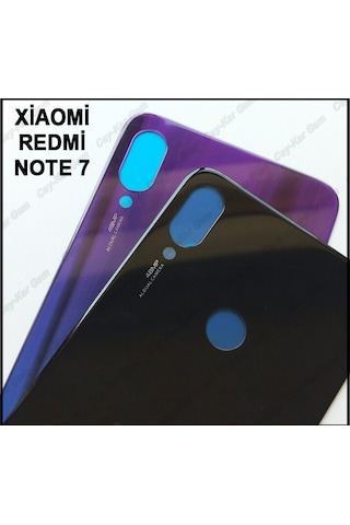 Xiaomi Redmi Note 7 Arka Kapak Cam Batarya Pil Kapağı Yapışkanlı