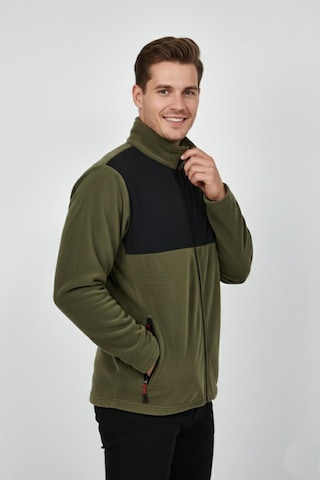 Erkek Büyük Beden Fermuarlı Cepli Polar Ceket 6545 Bgl-st04918 Haki