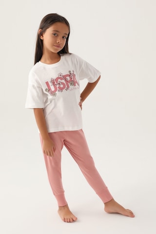 U.s. Polo Assn Lisanslı Daisy Krem Kız Çocuk Pijama Takımı 5274-43035 Krem