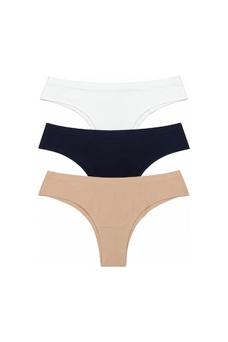 Bonbon Kadın Pamuk Kumaş 3'lü Paket Dikişsiz İz Yapmaz Lazer Kesim Brezilian Slip Bb2852 Çok Renkli Bonbon Kadın Pamuk Kumaş 3'lü Paket Dikişsiz İz Yapmaz Lazer Kesim Brezilian Slip Bb2852 Çok Renkli