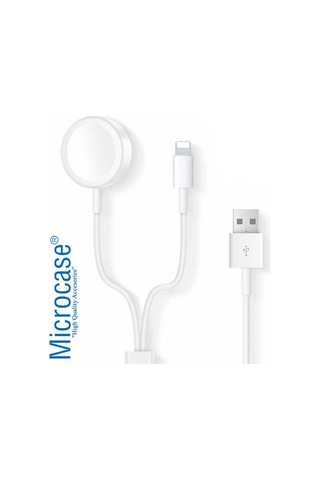 Apple Uyumlu  Watch Se 44 Mm 2In1 Manyetik Şarj Aygıt+Lightning Usb Kablo (453927920)