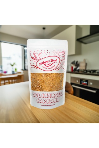 Geleneksel Tarhana 400gr Buğday Unu, Domates, Kırmızı Biber, Soğan, Yoğurt, Nohut, Çok Az Tuz.