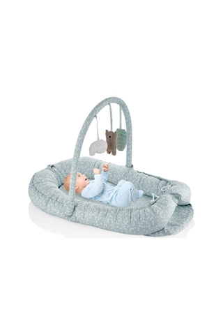 Babyjem Oyuncaklı Anne Baba Yanı Yatağı - Yeşil 40x65 Cm