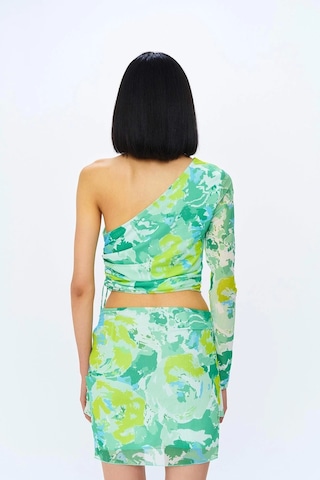 Olla Collection Büzgü Detaylı Tül Bluz Mint Mint Yeşili