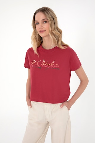 U.S. Polo Assn. Kadın Vişne Bisiklet Yaka Tişört 50299735-VR223