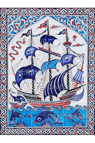 Can Seramik - 60x80 CM El Dekoru İznik Çini Pano Can Seramik - 60x80 CM El Dekoru İznik Çini Pano