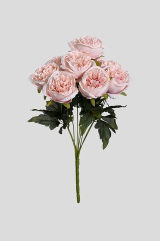Açık Pembe Yapay Şakayık Demeti 9 Dallı Lüx İpeksi Dokulu 45 Cm