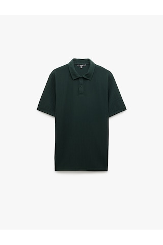 Koton Kısa Kollu Düğmeli Regular Fit Polo Yaka Tişört Haki 5sam10092mk Haki