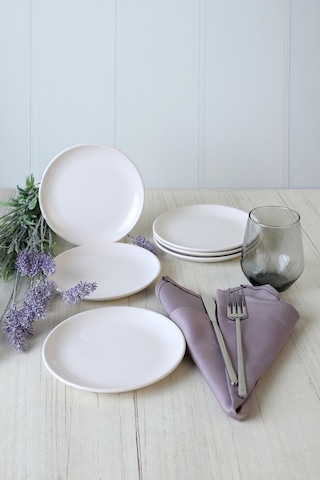 Keramika Beyaz Delta Pasta Tabağı 17 Cm 6 Adet 006 Beyaz