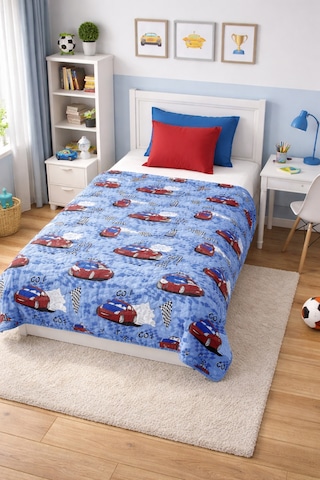 Çok Amaçlı Çocuk Yatak Örtüsü Geniş Ebatlı 160 X 230 Tek Örtü Açık Mavi