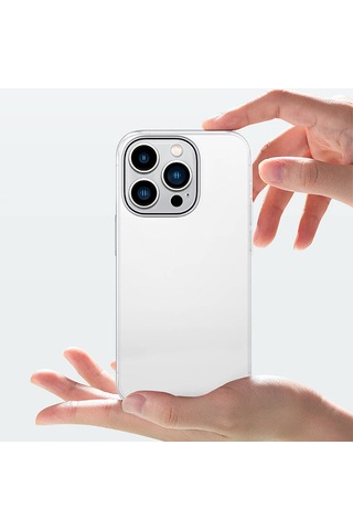 Apple Uyumlu iPhone 14 Pro Max Kılıf Ultra İnce Mat Pc Arka Yüzey Recci Elite Serisi Kapak Beyaz