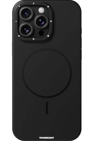 Apple Uyumlu iPhone 15 Pro Max Kılıf M-safe Şarj Özellikli Youngkit Dynamag Serisi Kapak Siyah