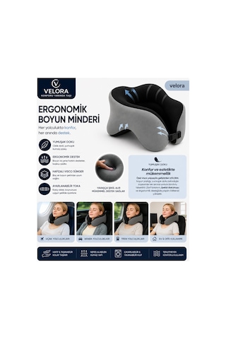 Visco Ortopedik Boyun Yastığı Ergonomik Seyahat Yastığı - 887380578