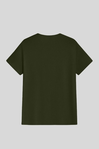 Genius Store Erkek %100 Pamuk Slim Fit Dar Kesim Bisiklet Yaka Basictişört Basıc-tshırt Haki