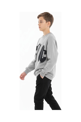 Baskılı Erkek Çocuk Sweatshirt-90876 Gri