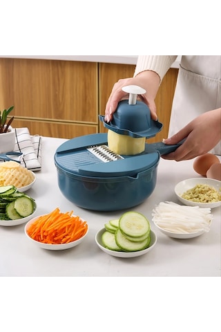 Ambition 12-in-1 Çok Fonksiyonlu Sebze Kesicisi Ve Mavi