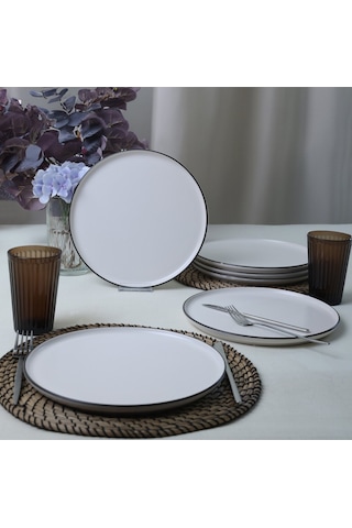 Simply Nordic Servis Tabağı 28 Cm 6 Adet 19985 Beyaz - Siyah