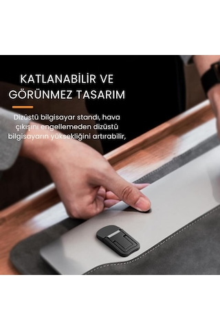 3b Trend 2 Kademeli Yükseklik Ayarlı Laptop Standı Siyah Renk - Ergonomik Tasarım