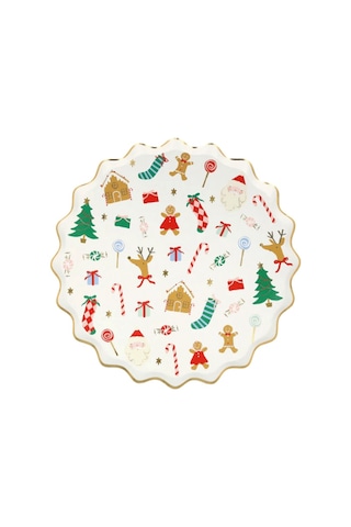 Meri Meri - Jolly Christmas Dinner Plates - Yeni Yıl Tabaklar L 8'li
