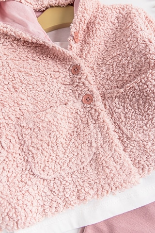 Kapüşonlu Hırkalı 3'lü Kız Bebek Takım 001