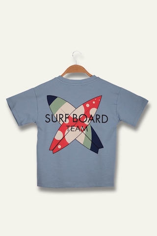 Zeyland Erkek Çoçuk Sörf Baskılı T-shirt - Mavi Mavi
