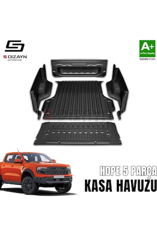 S-dizayn Ford Ranger 4 Hdpe Kasa Havuzu Kaplaması 5 Prç. 2023 Üzeri A+ Kalite