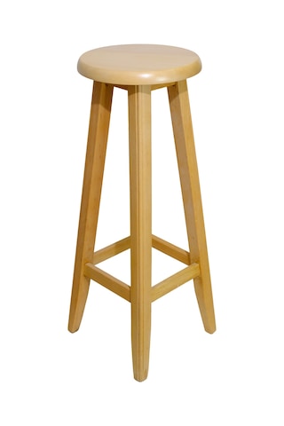 El Yapımı Doğal Ahşap Yuvarlak Tabure 80 Cm Şık Ve Dayanıklı Natural