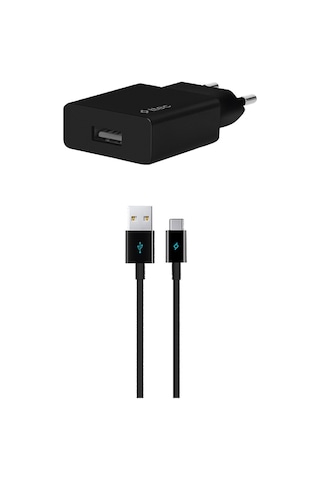 Ttec Smartcharger Seyahat Şarj Aleti 2.1A + Type-C Kablo Siyah -