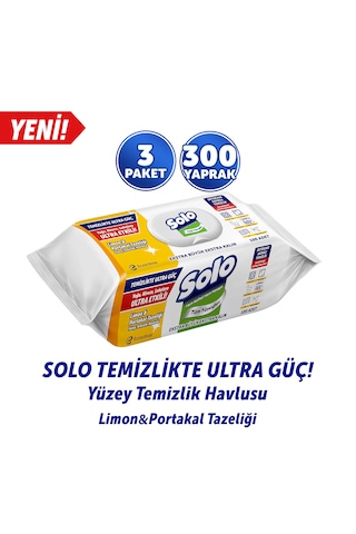Solo Limon&portakal Tazeliği Yüzey Temizlik Havlusu 3'lü