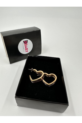 Xbaby 3 Lü Kalp Halka Gold Küpe Çok Renkli