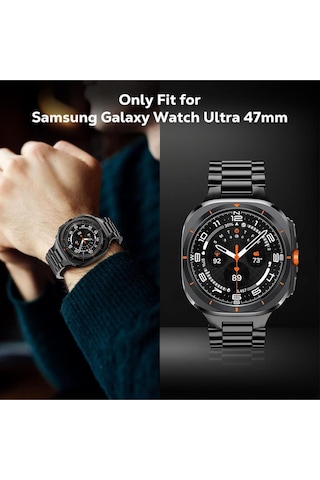 Samsung Galaxy Watch 7 Ultra 47mm Uyumlu Paslanmaz Çelik Akıllı Saat Kordonu Metal Toka