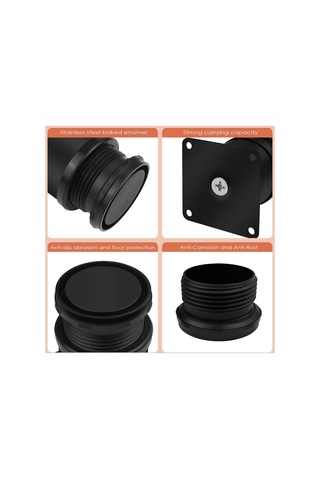 4 Mobilya Ayağı Seti, 50 Mm Ayarlanabilir Paslanmaz Çelik Ayaklar, Banyo Mobilya Ayakları, Ofis Mobilya Ayakları, Mutfak Mobilya Ayakları, Siyah Diğer