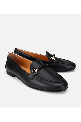 Hotiç Kadın Deri Siyah Toka Detaylı Klasik Loafer 01ayh321340a100 01ayh321340a100