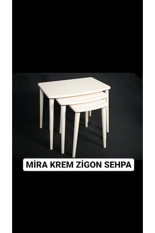 Moleni Mira Krem Zigon Sehpa Moleni Mira Krem Zigon Sehpa