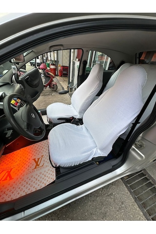 Üniversal Her Araca Uyumlu Beyaz Servis Kılıfı Ön Arka Takım