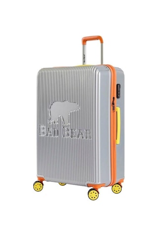 Bad Bear Logo Suitcase 23.01.80.001g Gri Büyük Boy Tekerlekli Abs Valiz 95 Lt. Gri