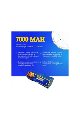 Yeedi Dvx24 Robot Süpürge 7000 Mah 14.4v Batarya Uyumlu Uzun Ömürlü, Yüksek Performans Pil