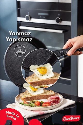 Ceraware Hona XL 14 Parça Tak Çıkar Saplı İç İçe Geçebilen Seramik Yapışmaz Tencere Tava Seti Siyah