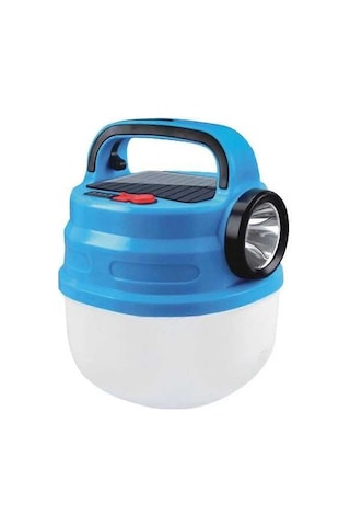 Bloomnest Taşınabilir Kamp Lambası - Güneş Enerjili Usb Şarjlı Asılı Kamp Feneri 6 Işık Modu Mavi