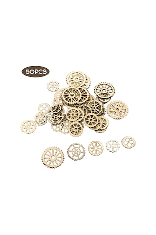 Ruicoo 50 Adet Plywood Çark Desenli Duvar Dekoru - Salon, Bar, Dükkan İçin Steampunk Stili Duvar Aksesuarı Ve Dıy Malzemesi