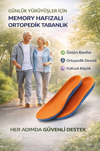 Memory Hafızalı Ortopedik Tabanlık Spor Tabanlık Konfor Yürüyüş Mt7038